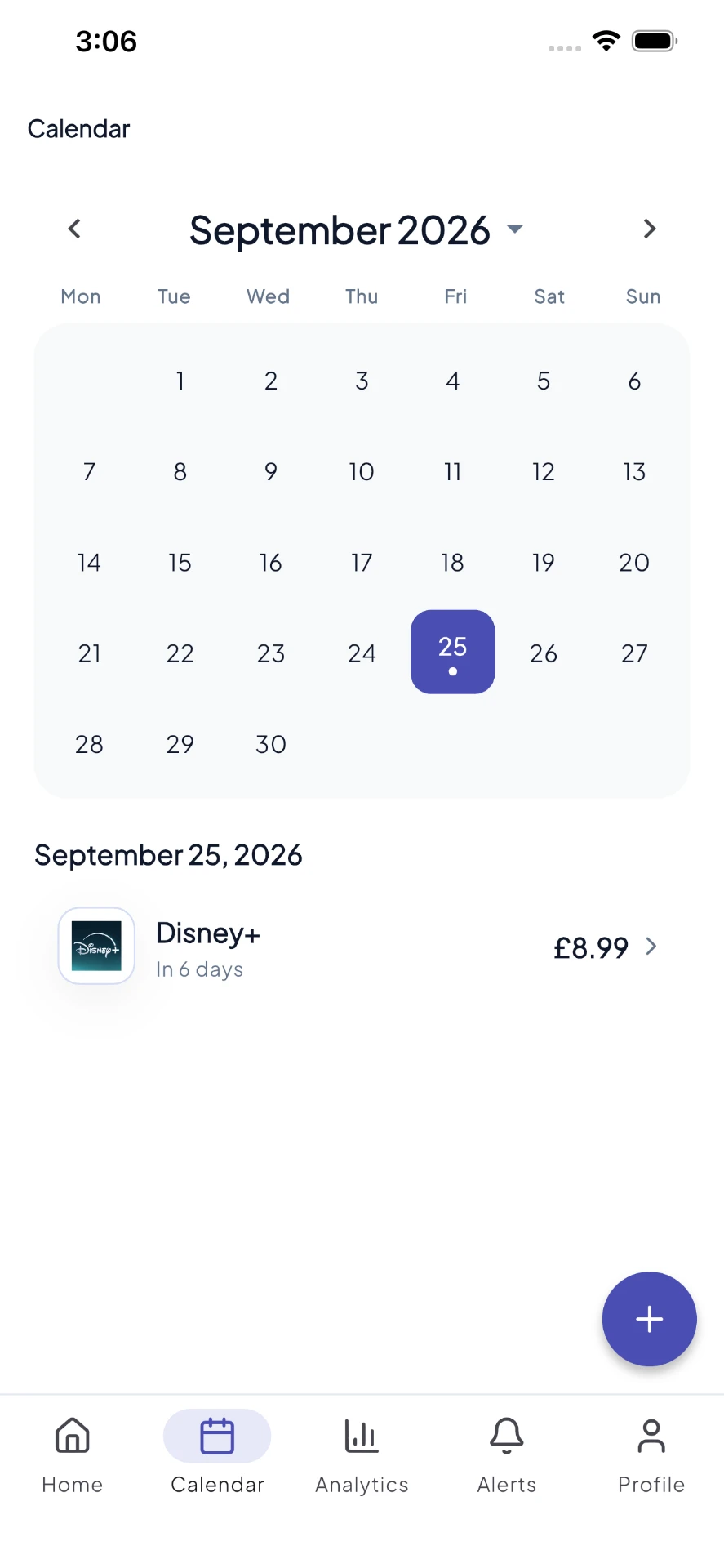 Renly calendar view with renewal highlights